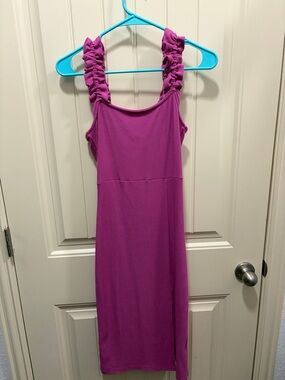 Pink Lily Magenta Ruffle Strap Casual Dress